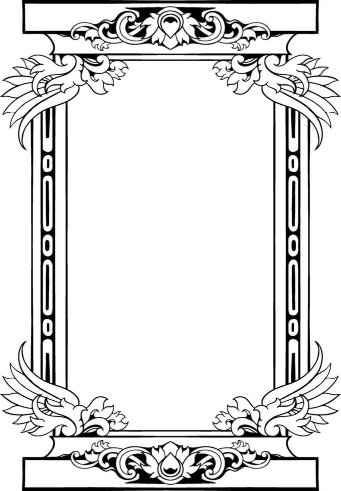 lijn kunst klassiek wijnoogst gesneden ornament element ontwerp vector