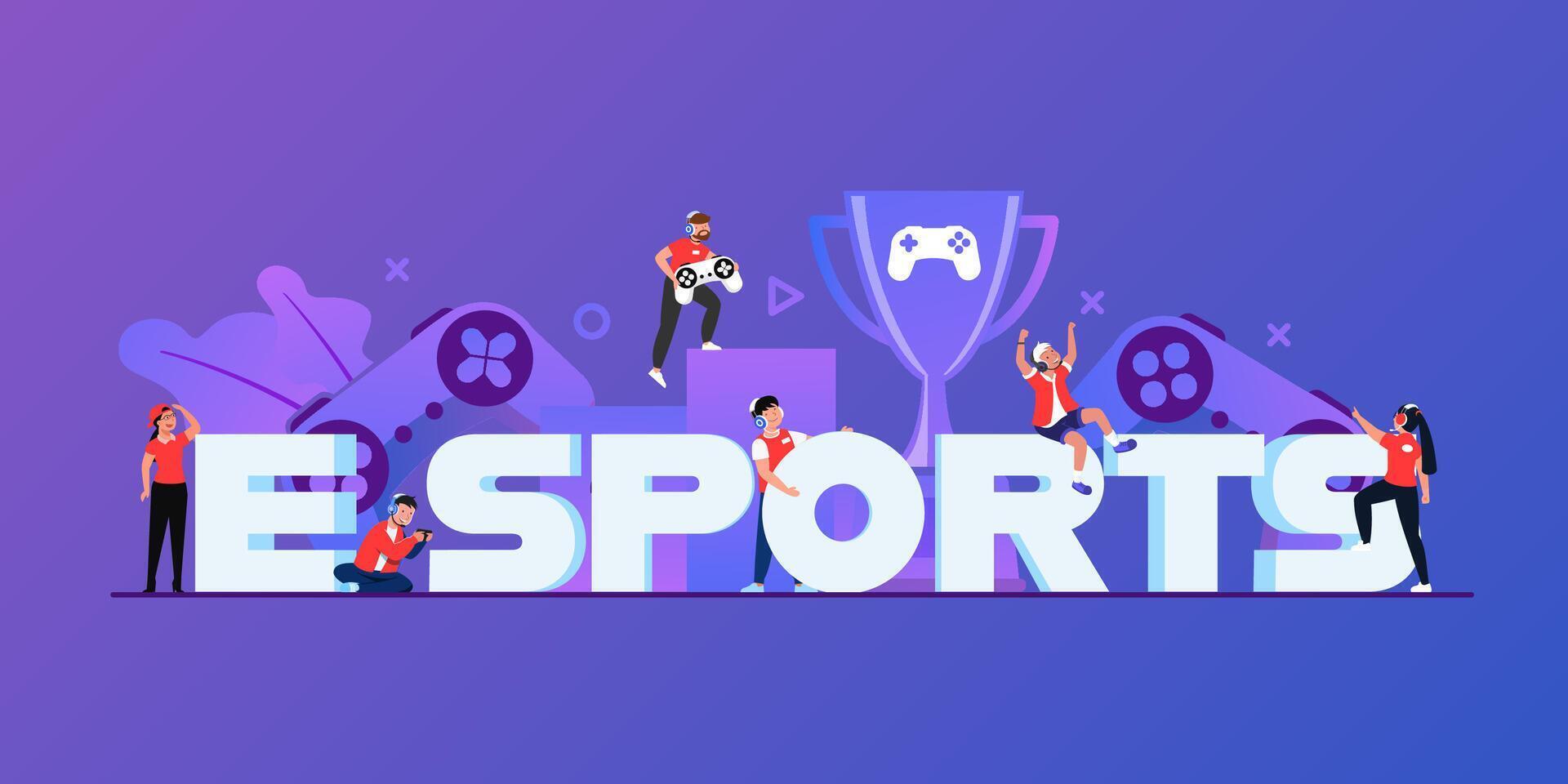 de e-sportcompetitietrofeeën en prijzengeld wachten op esports-atleten vector