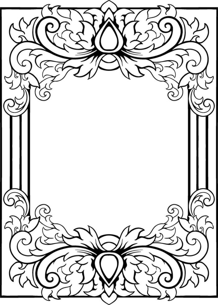 lijn kunst klassiek wijnoogst gesneden ornament element ontwerp vector