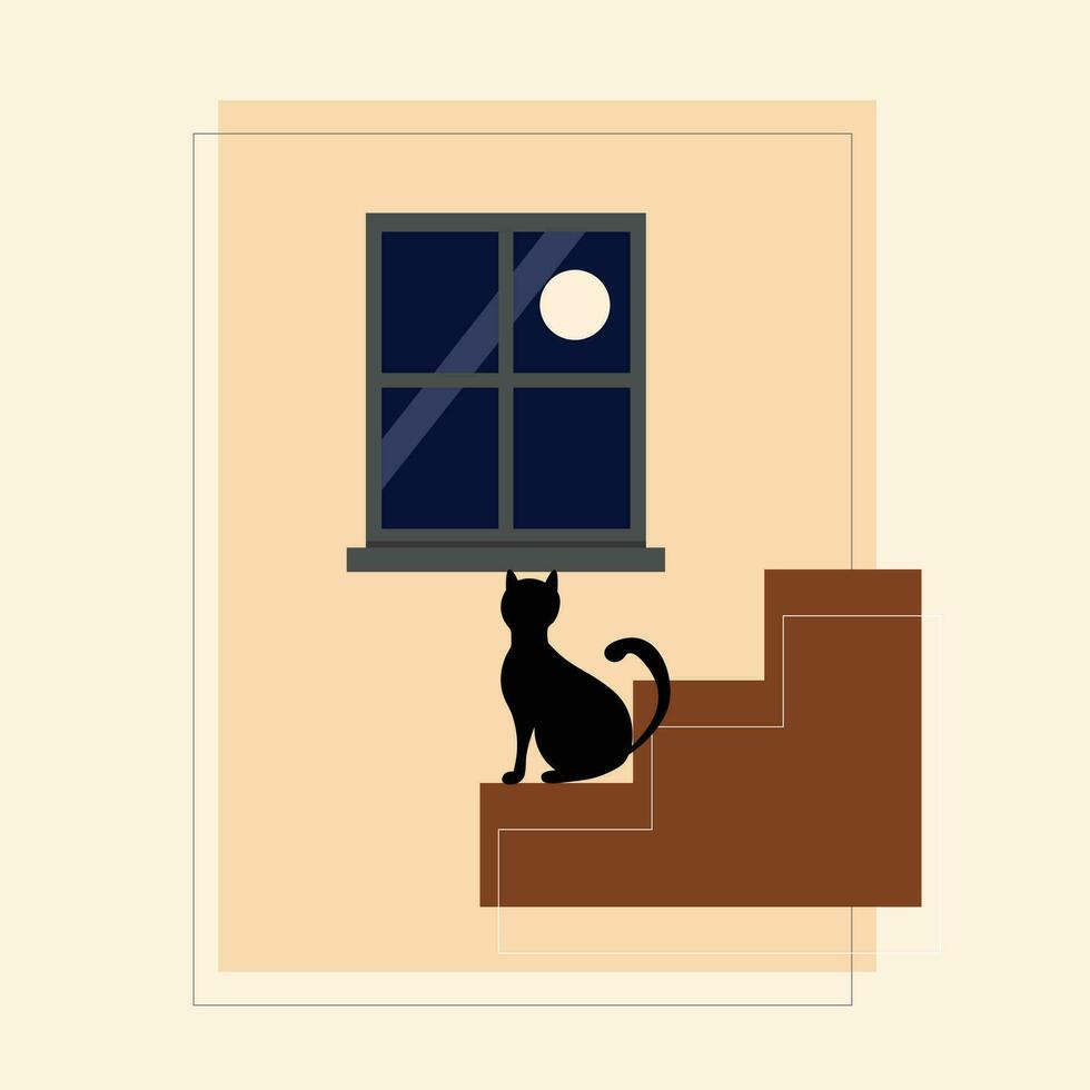 vlak kat illustraties ontwerp sjabloon vector