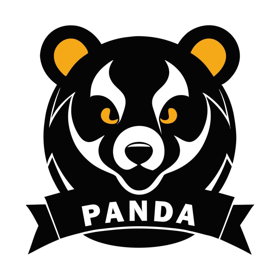 panda beer vector logo