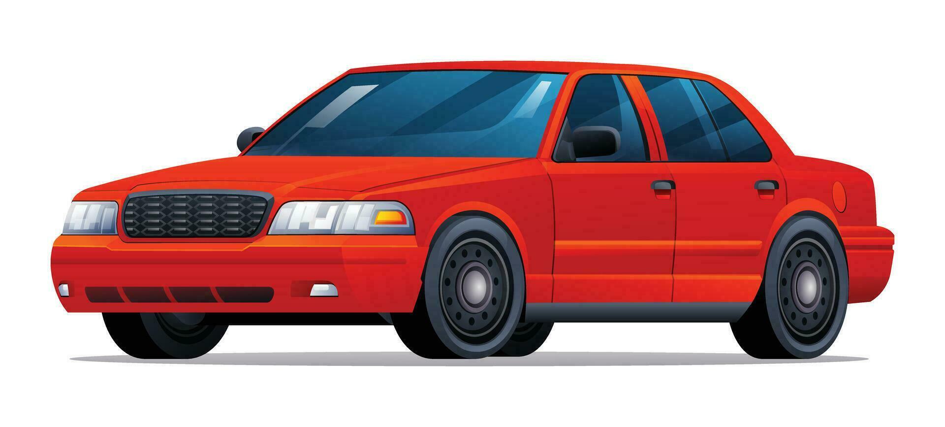 auto vector illustratie. rood sedan auto geïsoleerd Aan wit achtergrond