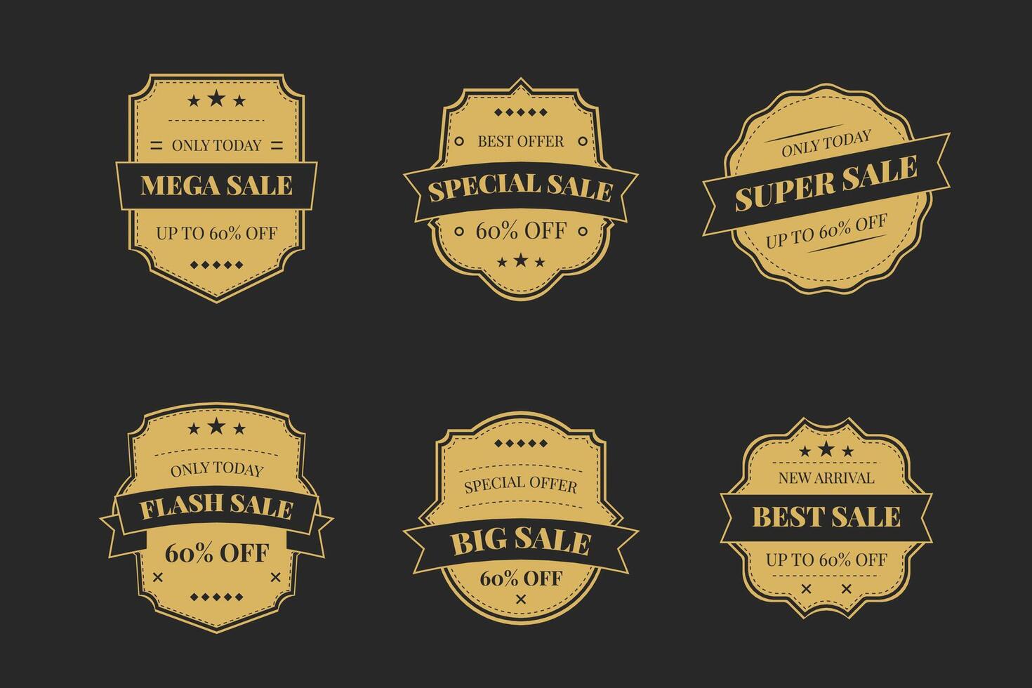 luxe gouden badges en labels premium kwaliteitsproduct op een donkere achtergrond vector