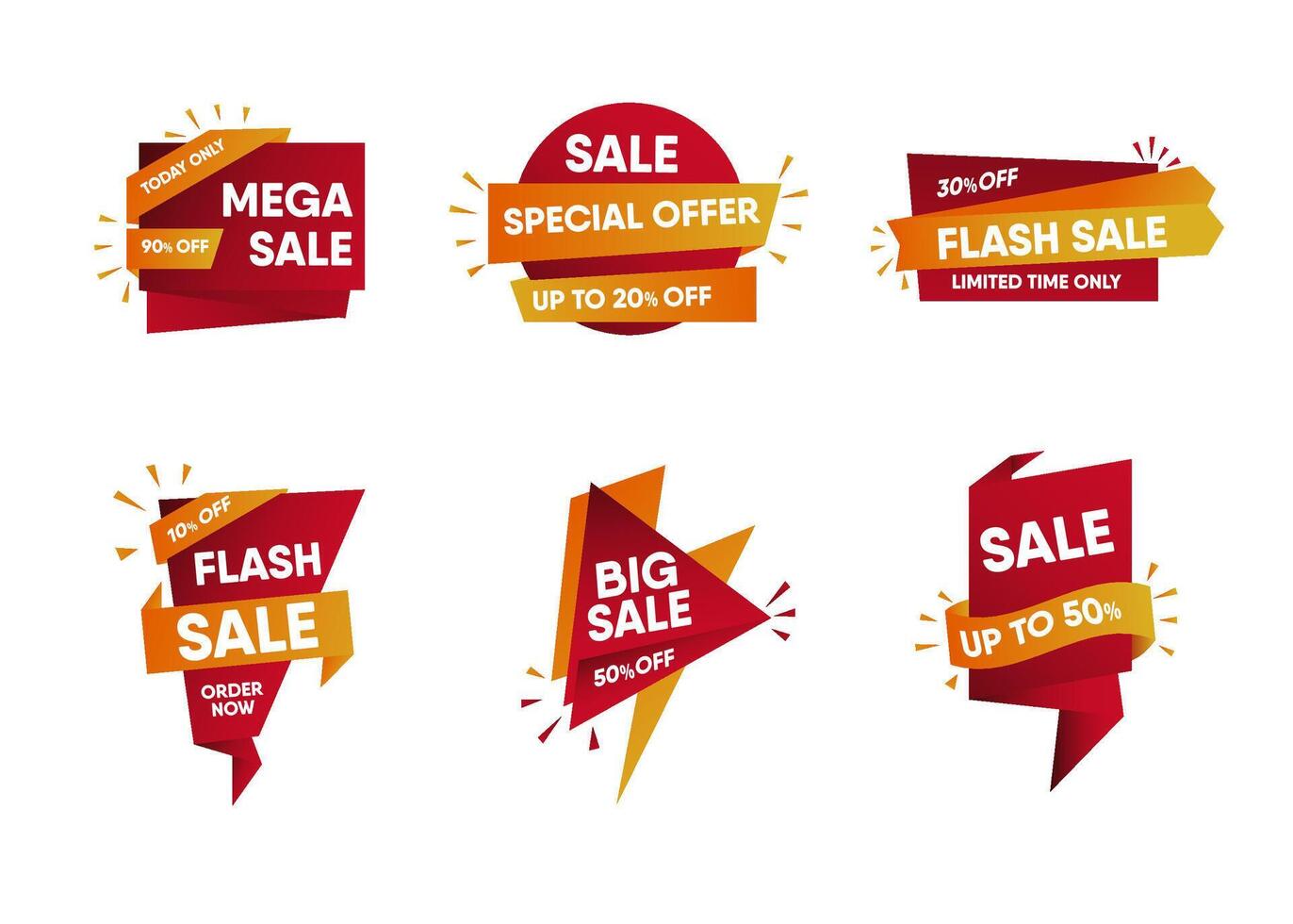 verkoop banner sjablonen ontwerp. speciale aanbieding tags. super sale kortingen. flash sale korting. mega-aanbieding. grote uitverkoop. speciale uitverkoop. kortingslabel vector set