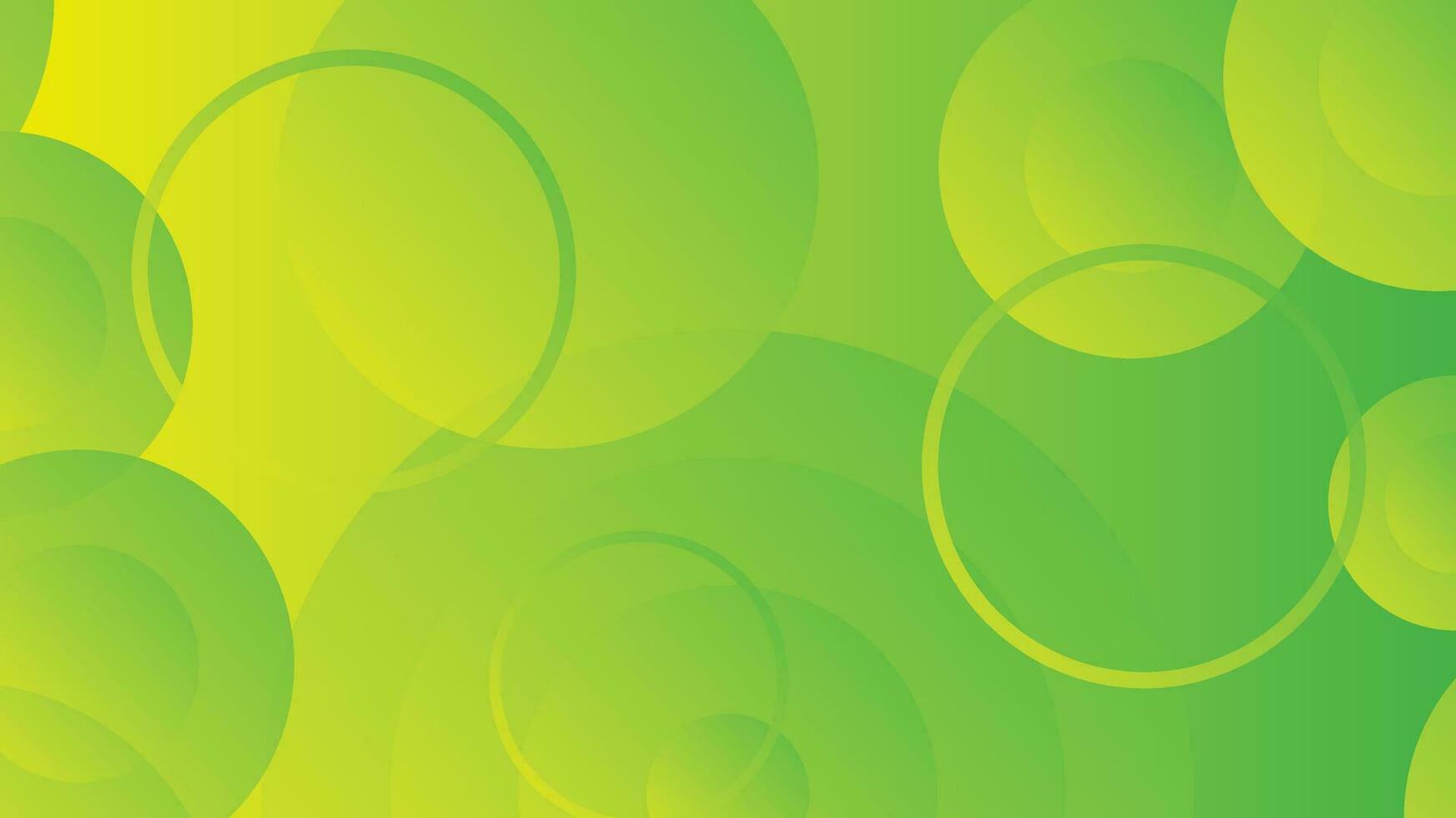 abstract groen en geel helling achtergrond met cirkel lijnen vector