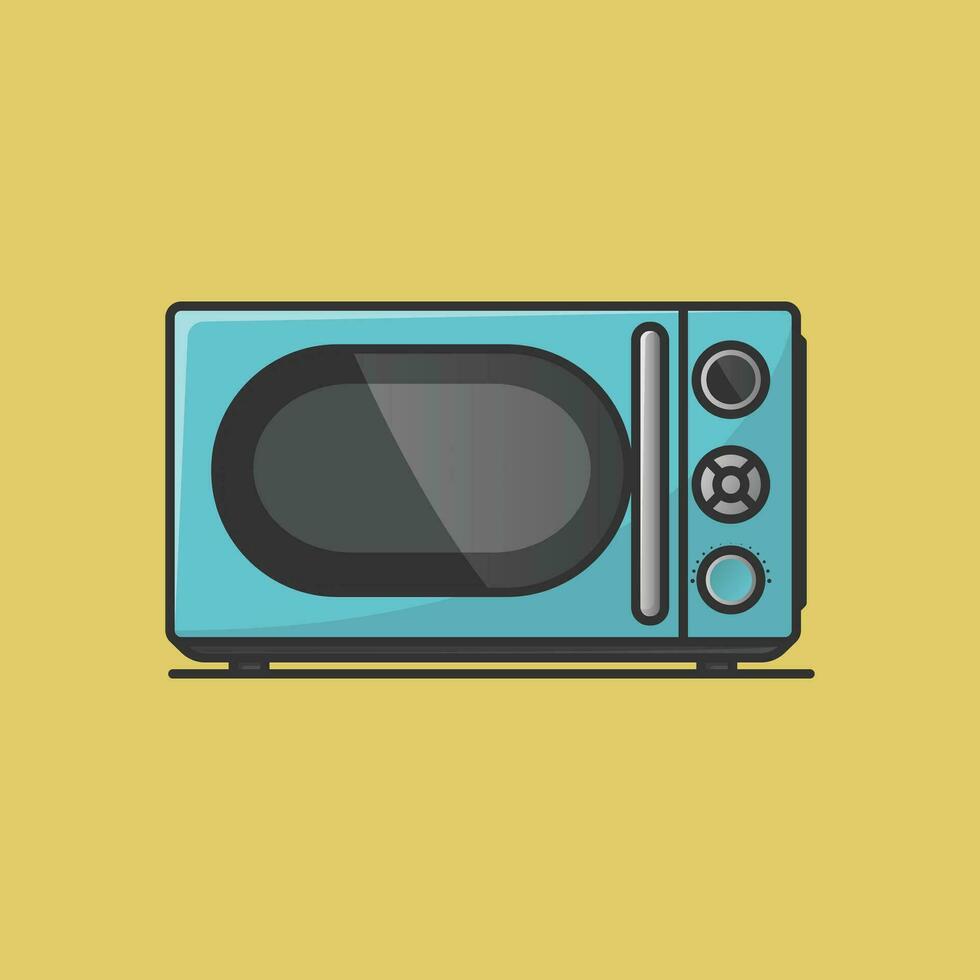 cartoonesk magnetronoven oven vector illustratie ontwerp.