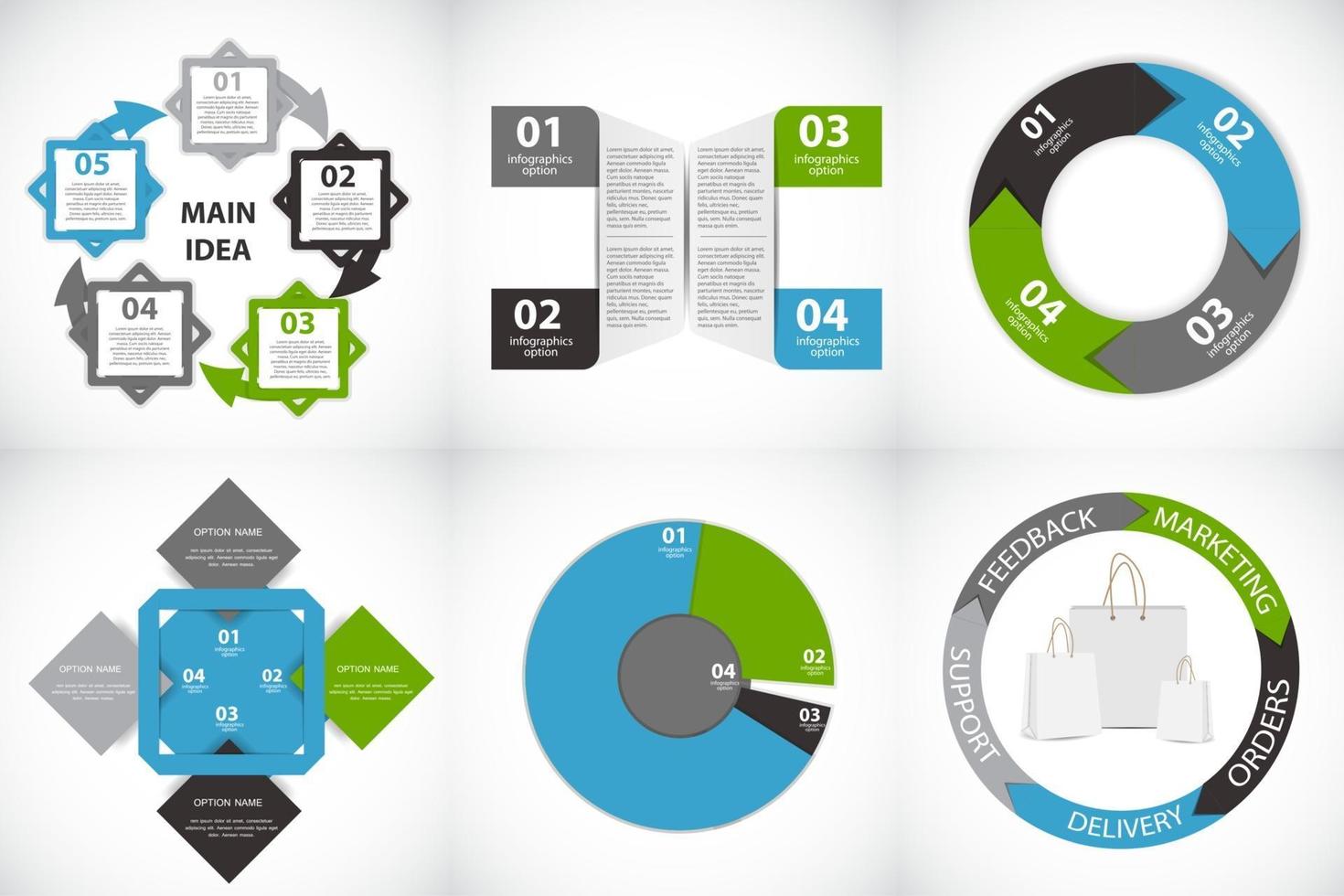 verzameling infographic sjablonen voor zakelijke vectorillustratie vector