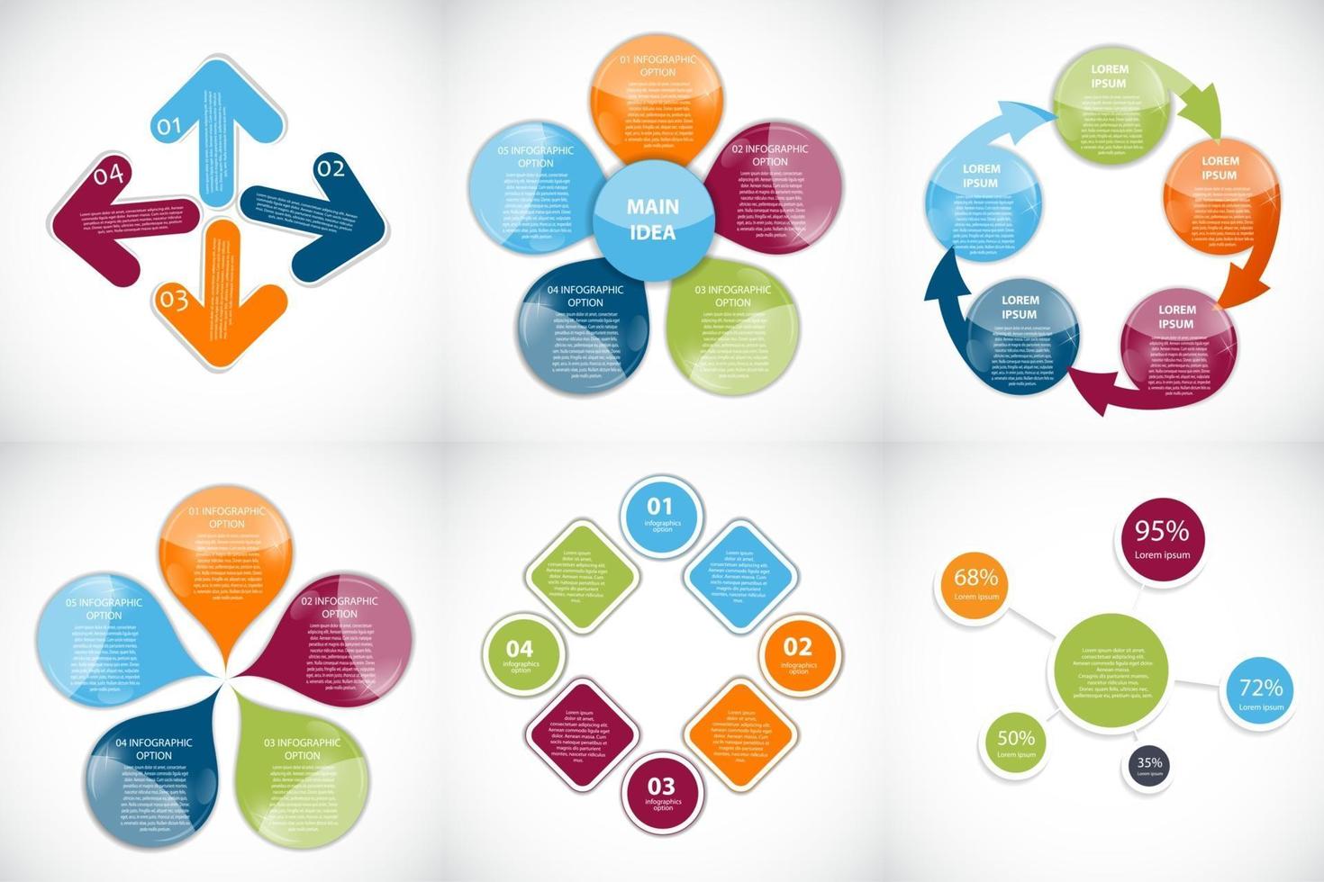 verzameling infographic sjablonen voor zakelijke vectorillustratie vector