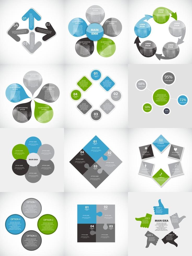 verzameling infographic sjablonen voor zakelijke vectorillustratie vector