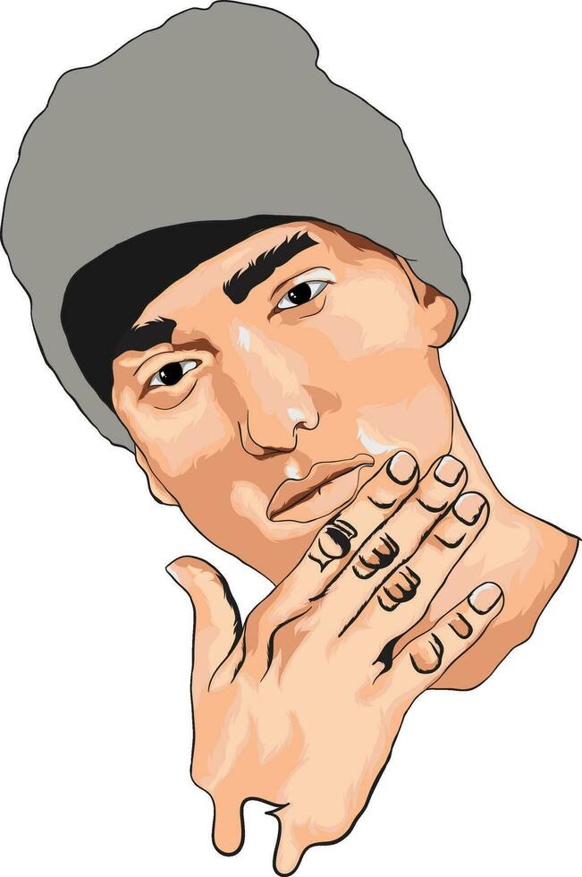 hiphop zanger eminem illustratie vector