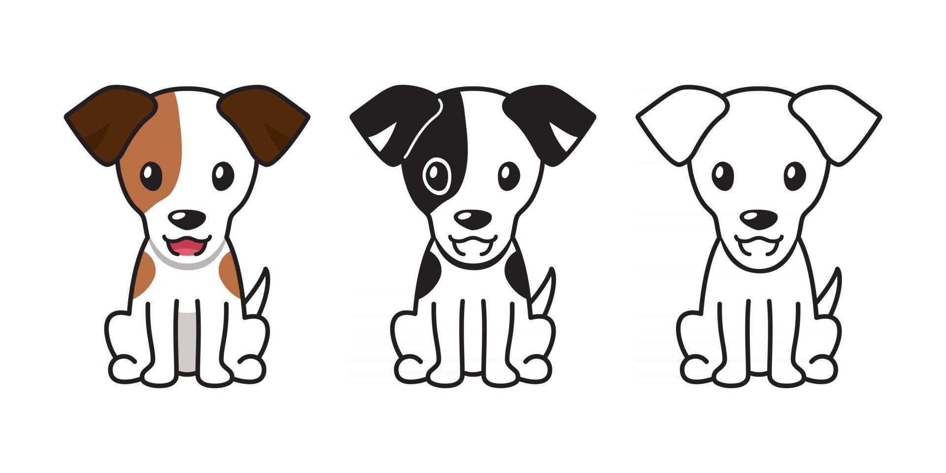 vector cartoon set jack russell terrier hond