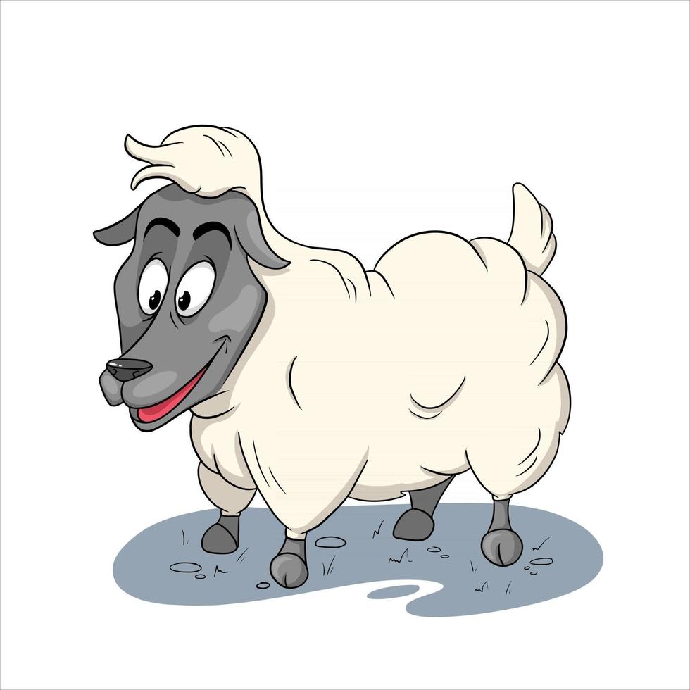 dierlijke karakter grappige schapen in cartoon-stijl vector