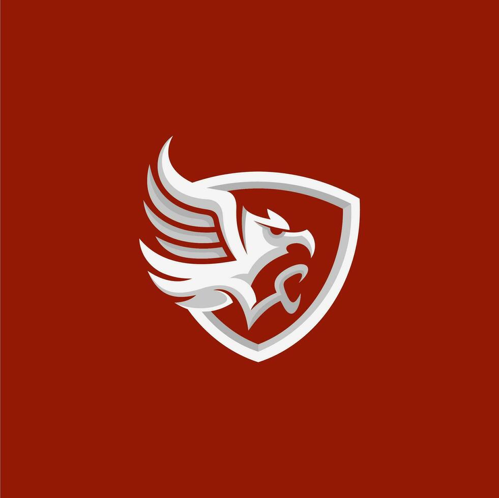 gemakkelijk adelaar logo met schild vector