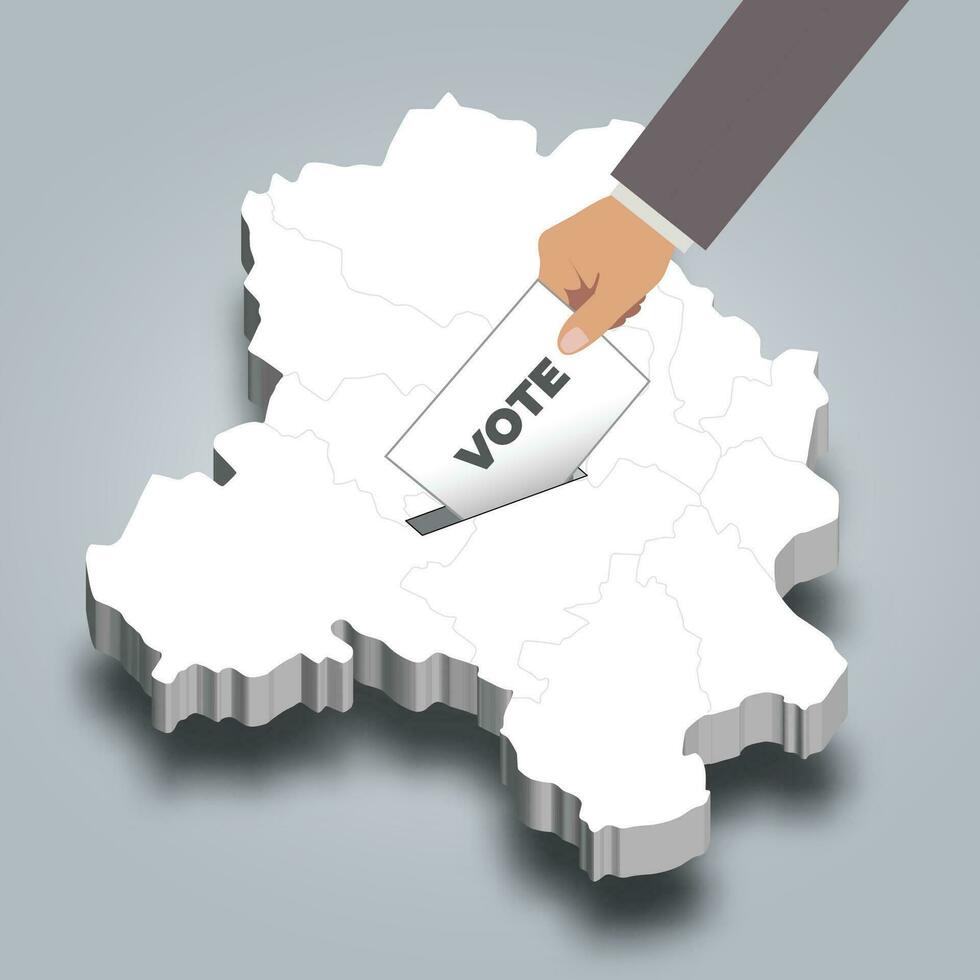 Delhi verkiezing, gieten stemmen voor Delhi, staat van Indië vector