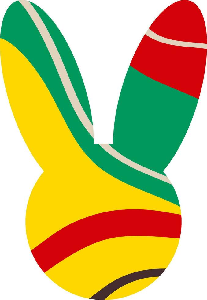 silhouet van een konijnenkop met een abstract patroon vector