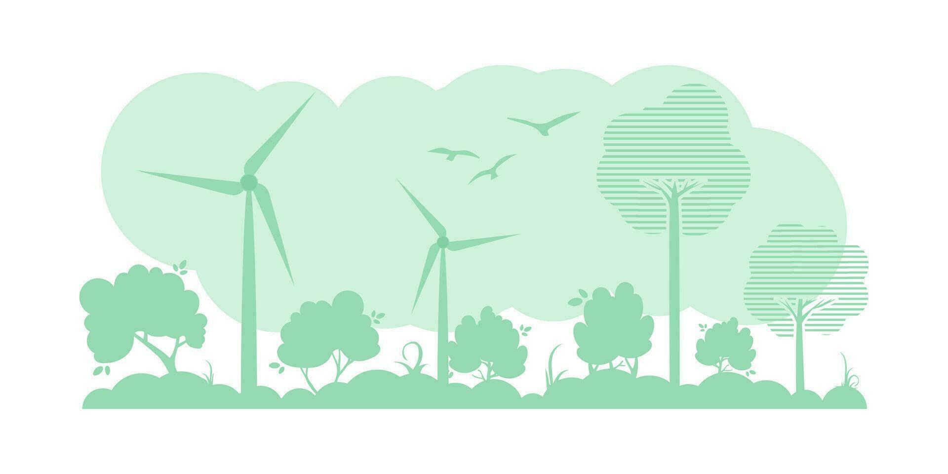 groen achtergrond Aan de thema van ecologie en groen energie. vector illustratie.