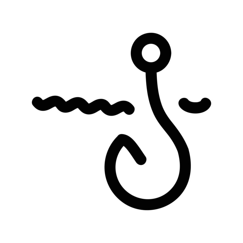 visvangst vector icoon, schets stijl icoon, van avontuur pictogrammen verzameling, geïsoleerd Aan wit achtergrond.