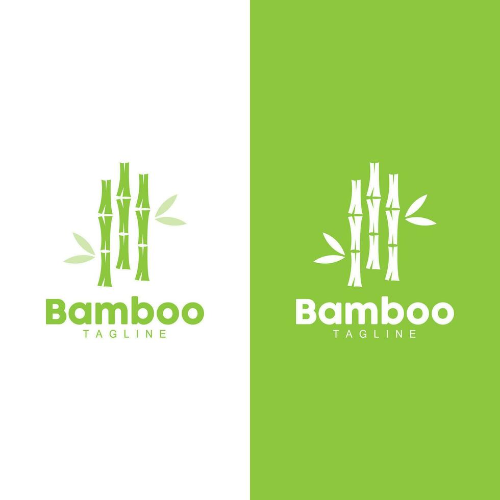 tropisch bamboe Woud logo, boom romp en blad ontwerp, vector illustratie symbool