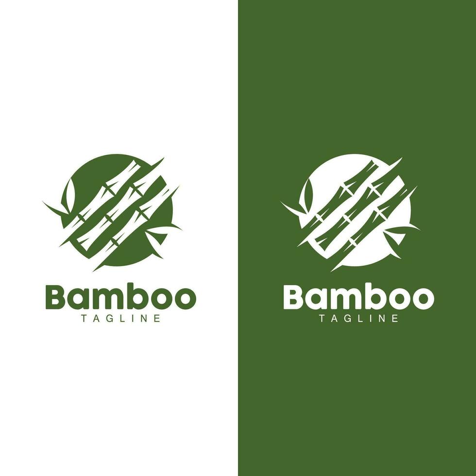 tropisch bamboe Woud logo, boom romp en blad ontwerp, vector illustratie symbool