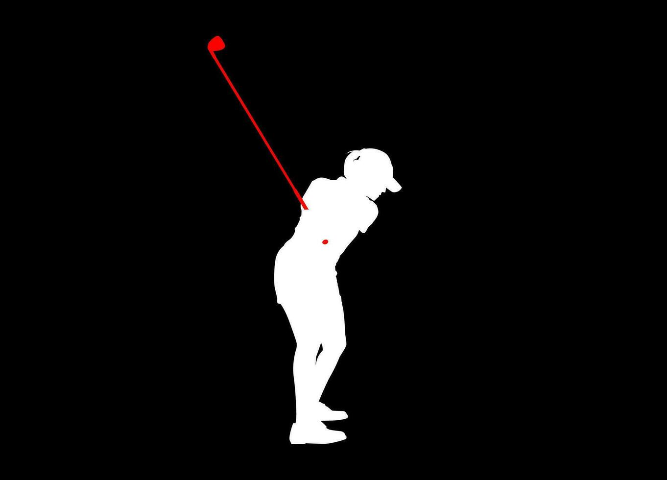 hoog details van golf speler silhouet. minimaal symbool en logo van sport. fit voor element ontwerp, achtergrond, banier, achtergrond, omslag. vector eps 10