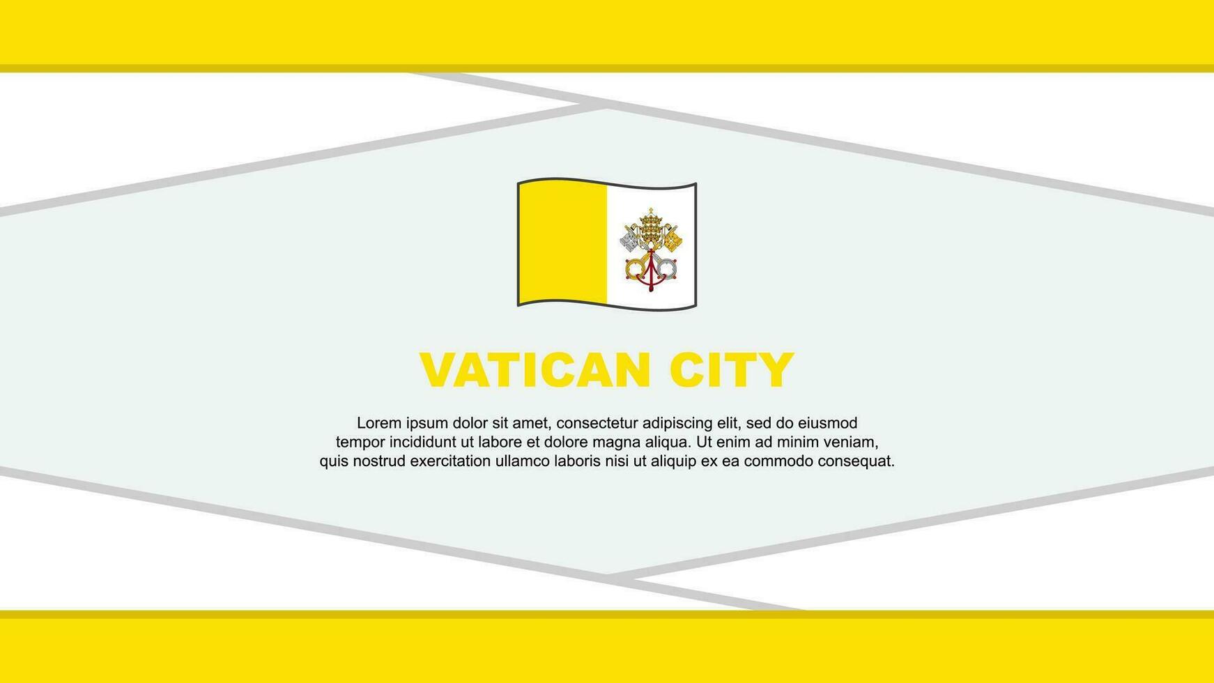 Vaticaan stad vlag abstract achtergrond ontwerp sjabloon. Vaticaan stad onafhankelijkheid dag banier tekenfilm vector illustratie. Vaticaan stad vector