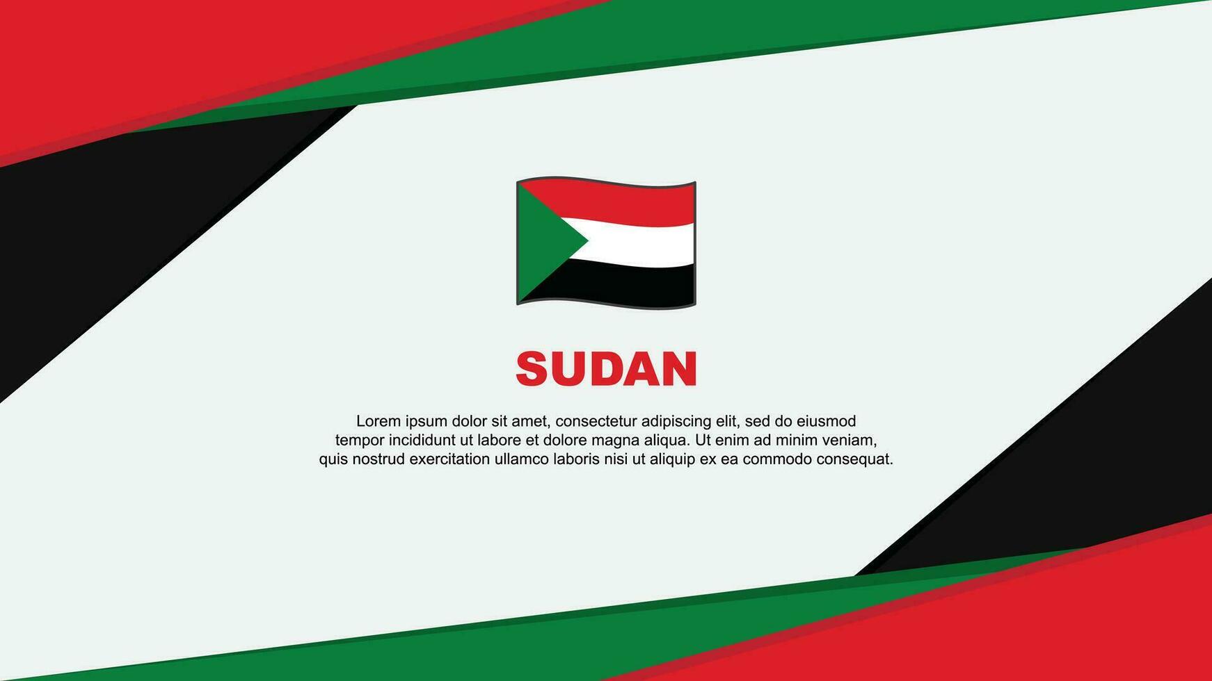 Soedan vlag abstract achtergrond ontwerp sjabloon. Soedan onafhankelijkheid dag banier tekenfilm vector illustratie. Soedan achtergrond