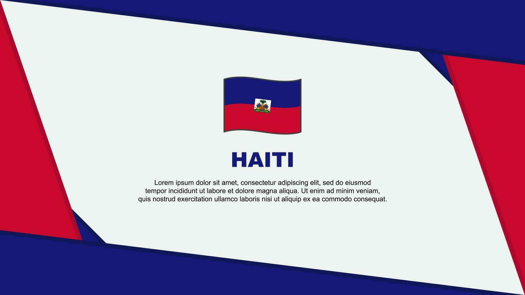 Haïti vlag abstract achtergrond ontwerp sjabloon. Haïti onafhankelijkheid dag banier tekenfilm vector illustratie. Haïti tekenfilm