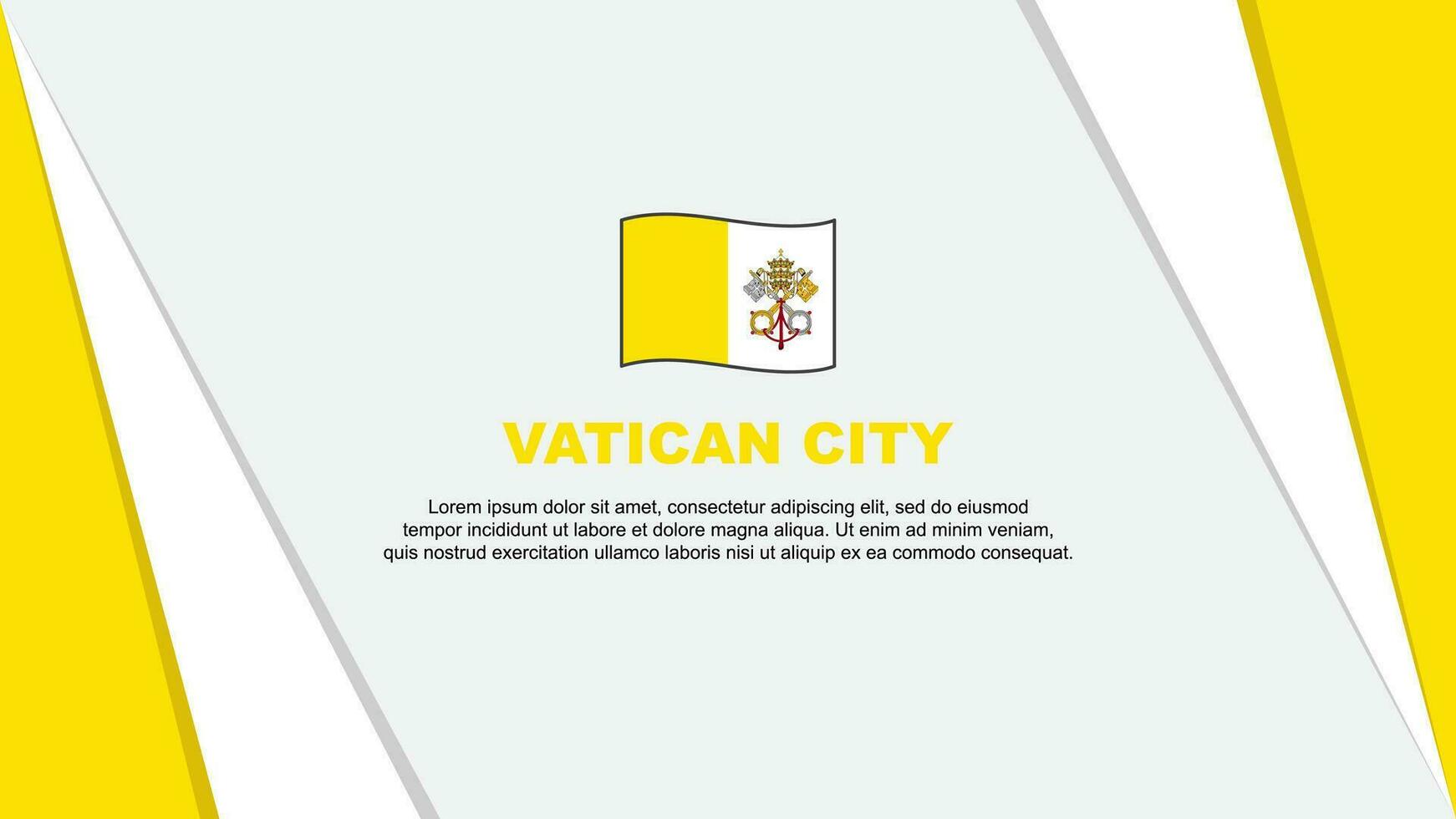 Vaticaan stad vlag abstract achtergrond ontwerp sjabloon. Vaticaan stad onafhankelijkheid dag banier tekenfilm vector illustratie. Vaticaan stad banier