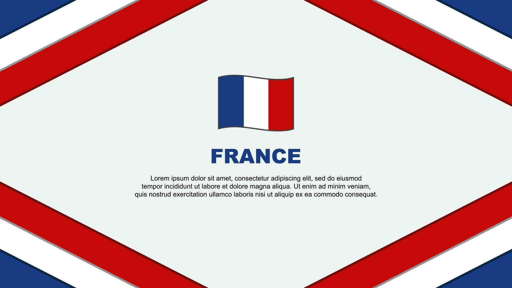 Frankrijk vlag abstract achtergrond ontwerp sjabloon. Frankrijk onafhankelijkheid dag banier tekenfilm vector illustratie. Frankrijk
