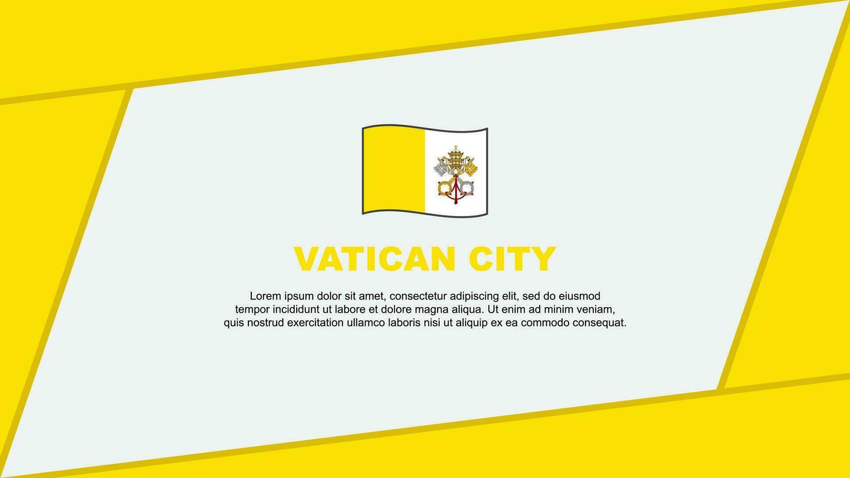 Vaticaan stad vlag abstract achtergrond ontwerp sjabloon. Vaticaan stad onafhankelijkheid dag banier tekenfilm vector illustratie. Vaticaan stad onafhankelijkheid dag