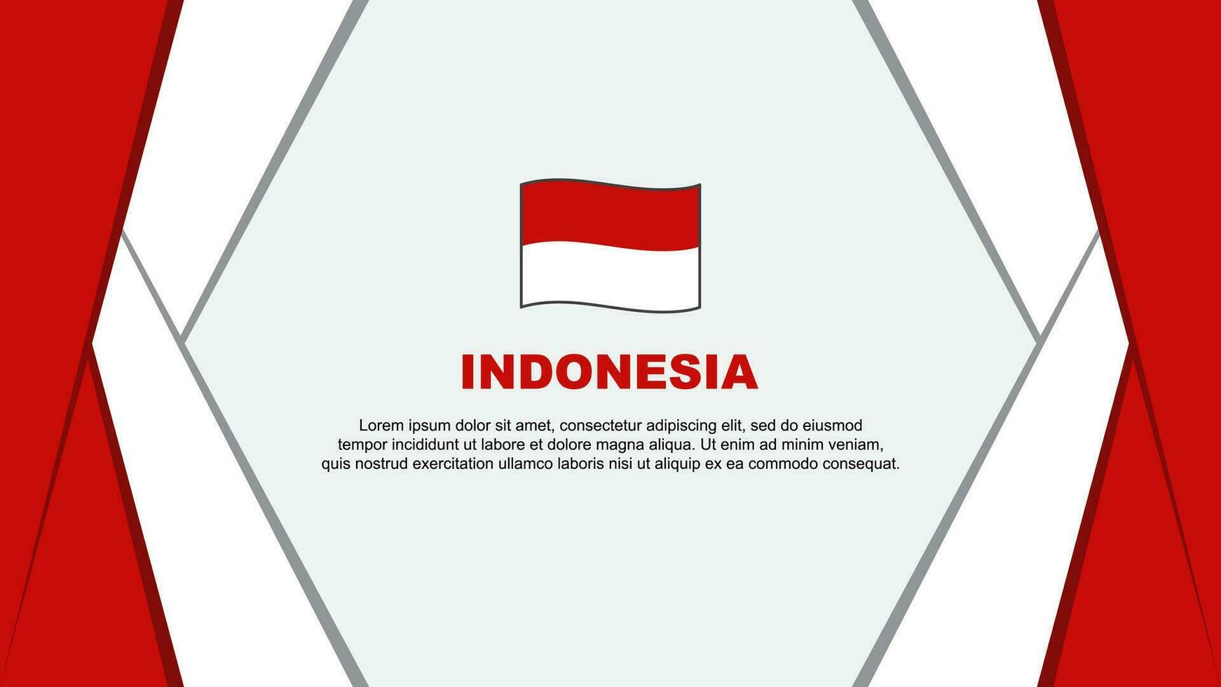 Indonesië vlag abstract achtergrond ontwerp sjabloon. Indonesië onafhankelijkheid dag banier tekenfilm vector illustratie. Indonesië vlag