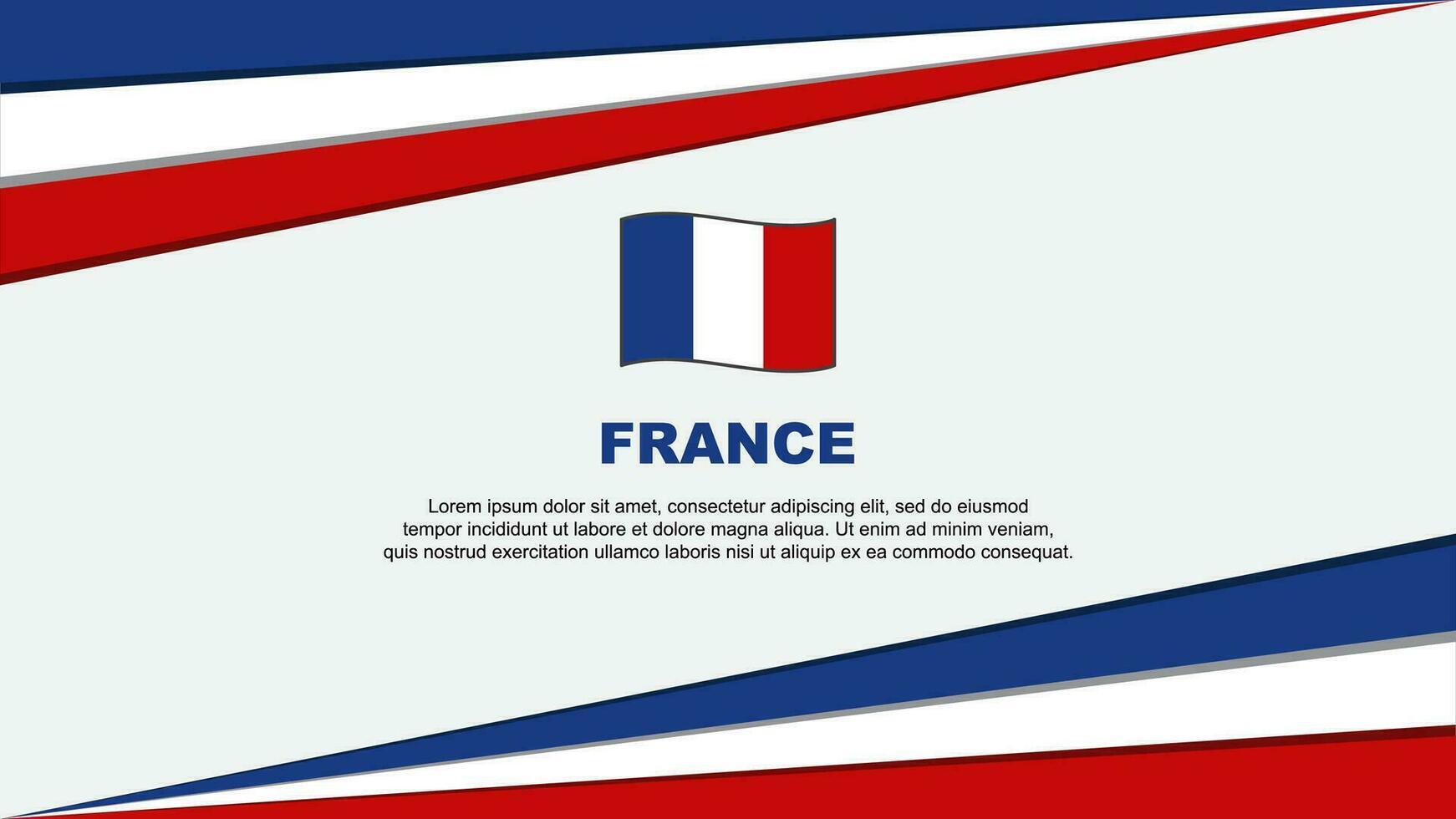 Frankrijk vlag abstract achtergrond ontwerp sjabloon. Frankrijk onafhankelijkheid dag banier tekenfilm vector illustratie. Frankrijk banier