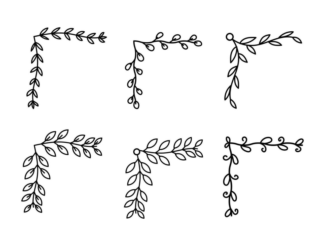 esthetisch lijn bloem hoek grens kader element sjabloon vector