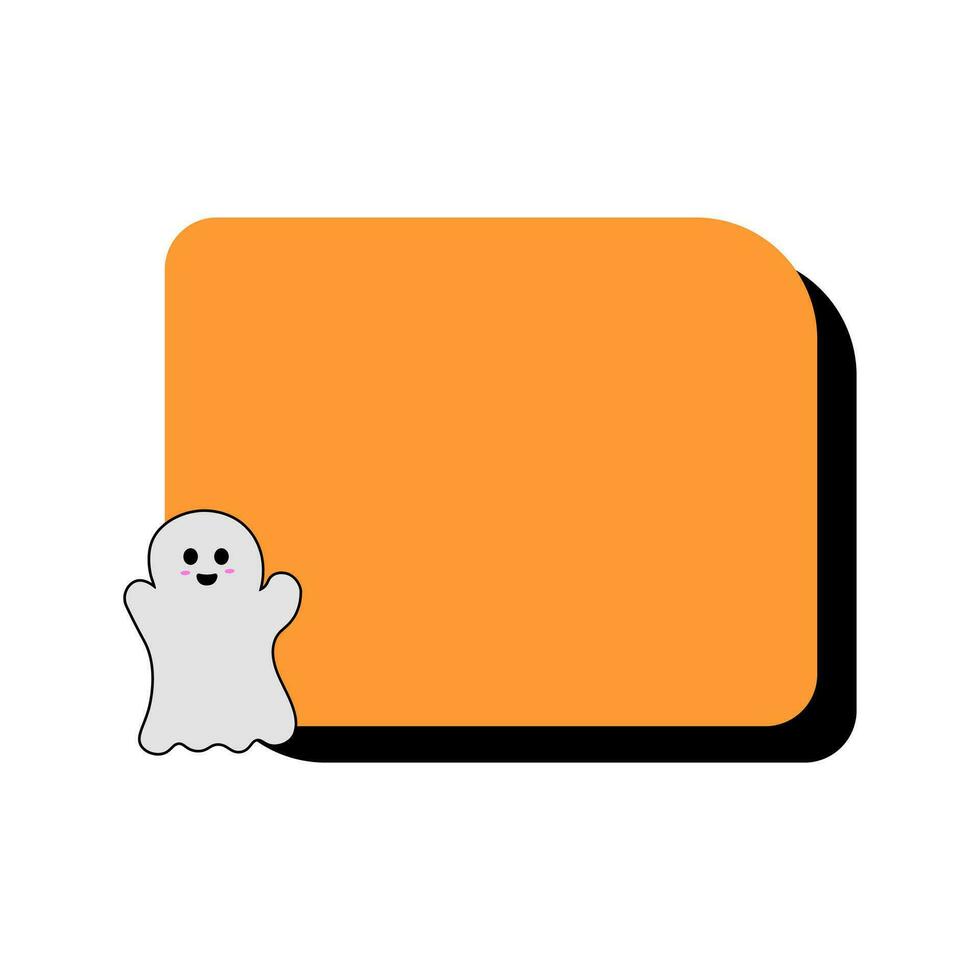 halloween geest tekst doos element vector