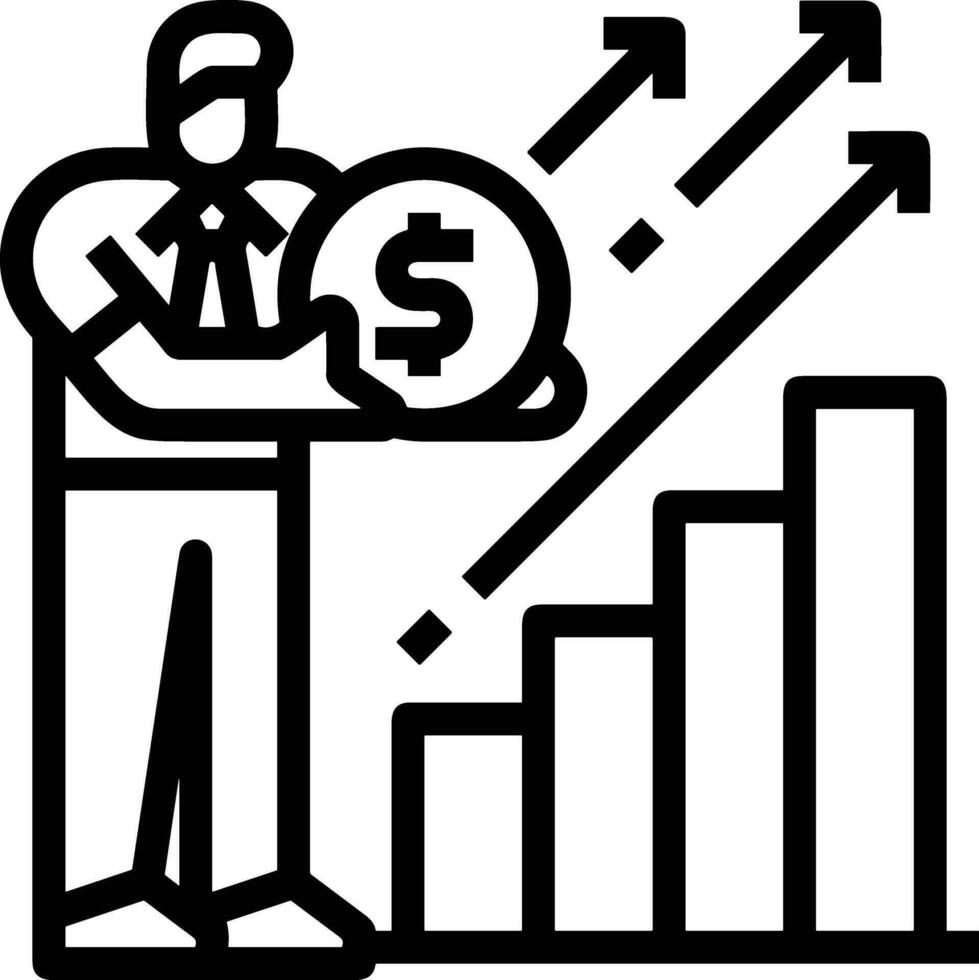 groei bedrijf icoon symbool vector afbeelding. illustratie van de vooruitgang schets infographic strategie ontwikkeling ontwerp beeld