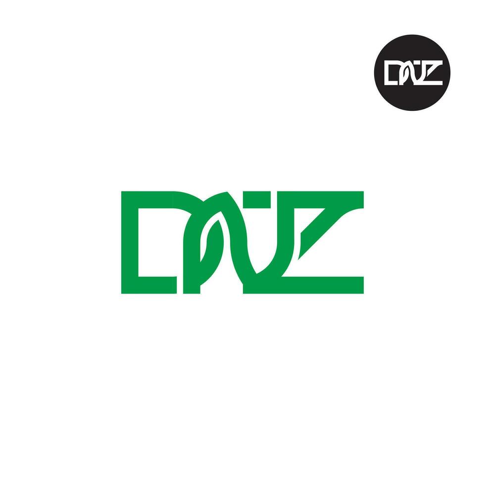 brief dnz monogram logo ontwerp vector