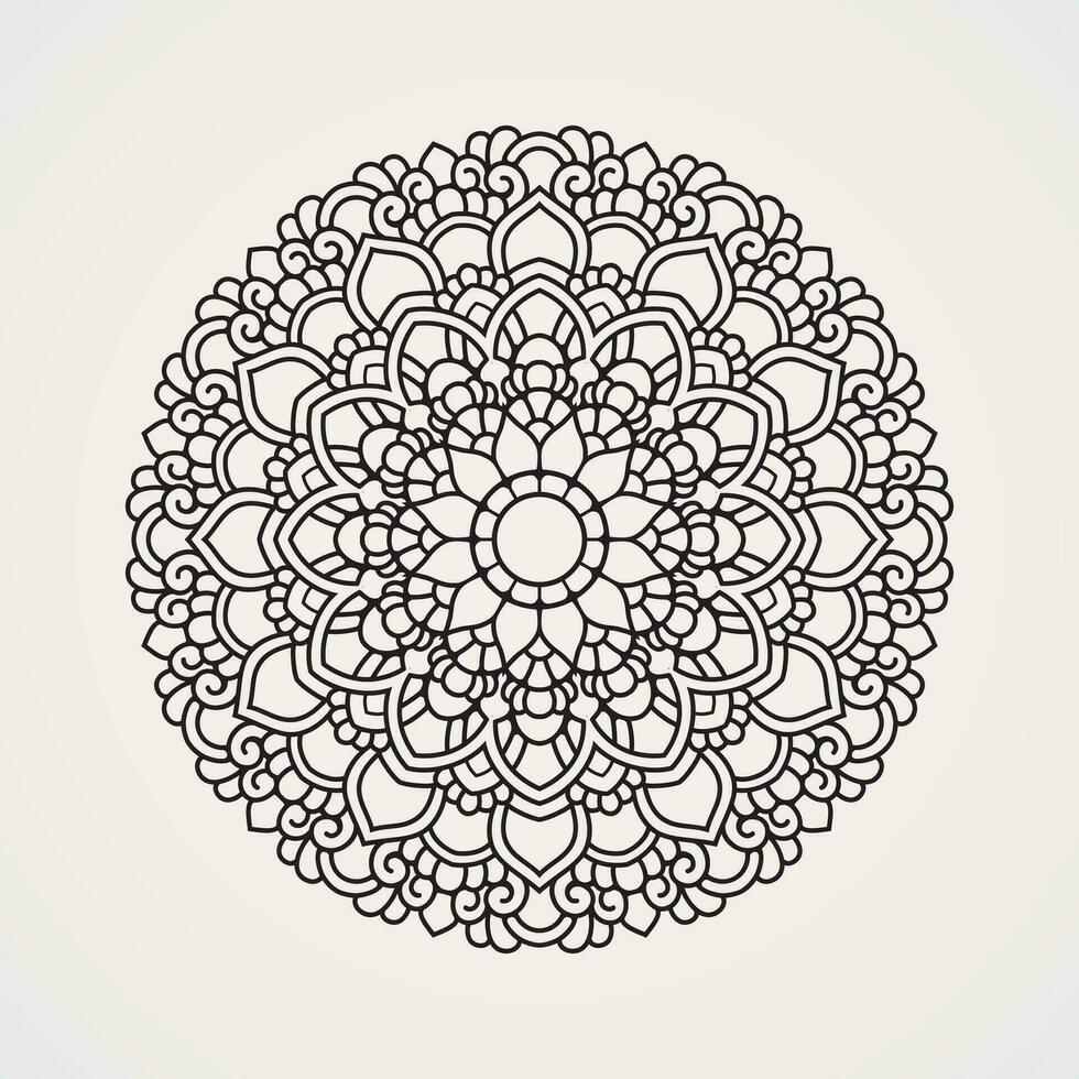 circulaire mandala met bloem vorm met sier- legering. geschikt voor henna, tatoeages, kleur boeken. Islam, hindoe, boeddha, Indië, Pakistan, Chinese, Arabisch vector