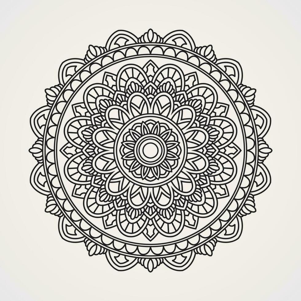 decoratief mandala's met nauwkeurig bloem vormen. decoratief ornamenten in de oosters etnisch stijl. de schets van de krabbels hand- trekt een vector illustratie. geschikt voor henna, kleur boeken