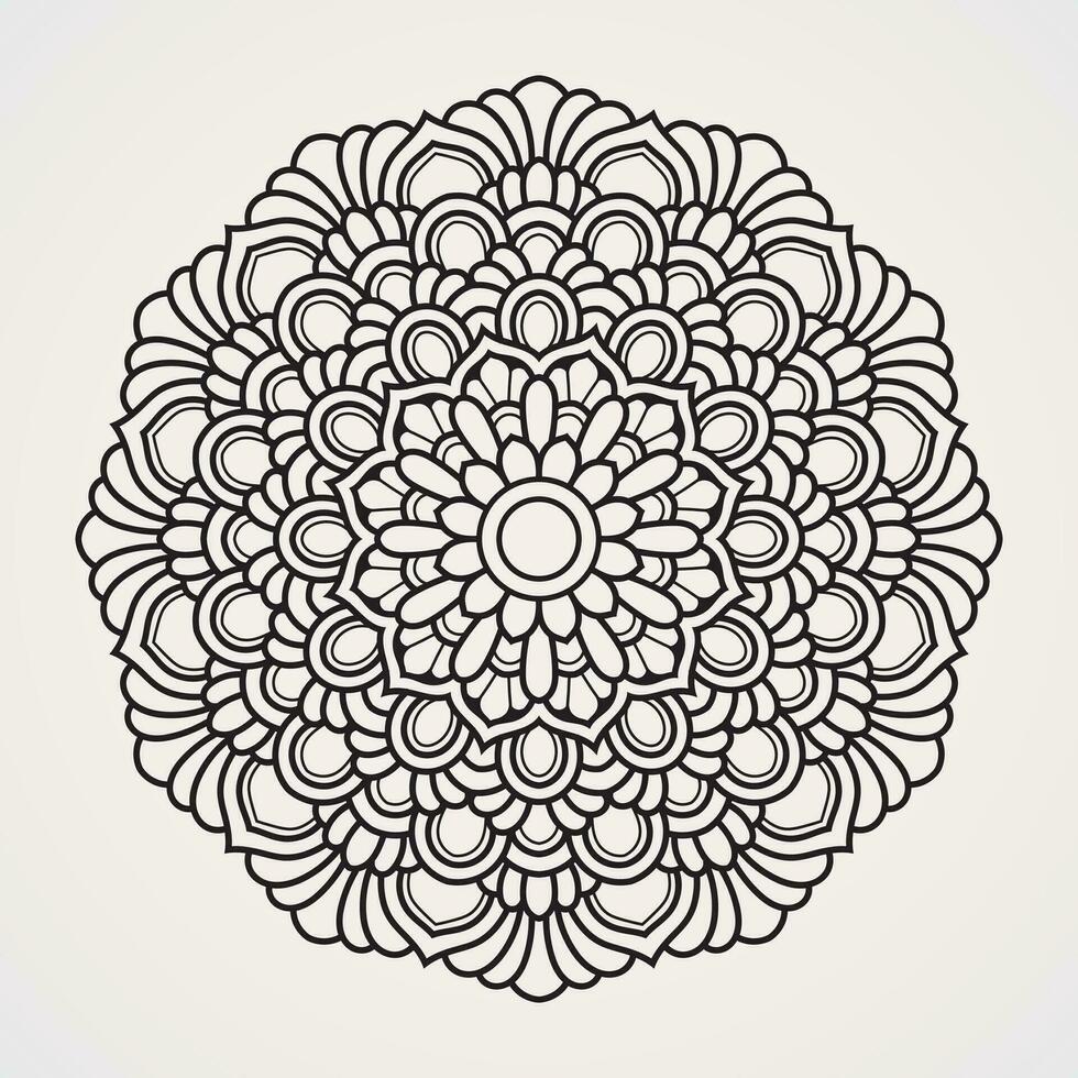 traditioneel patroon van circulaire bloemen dat het formulier een mandala. geschikt voor henna, tatoeages, foto's, kleur boeken. Islam, hindoe, boeddha, Indië, Pakistan, Chinese, Arabisch vector