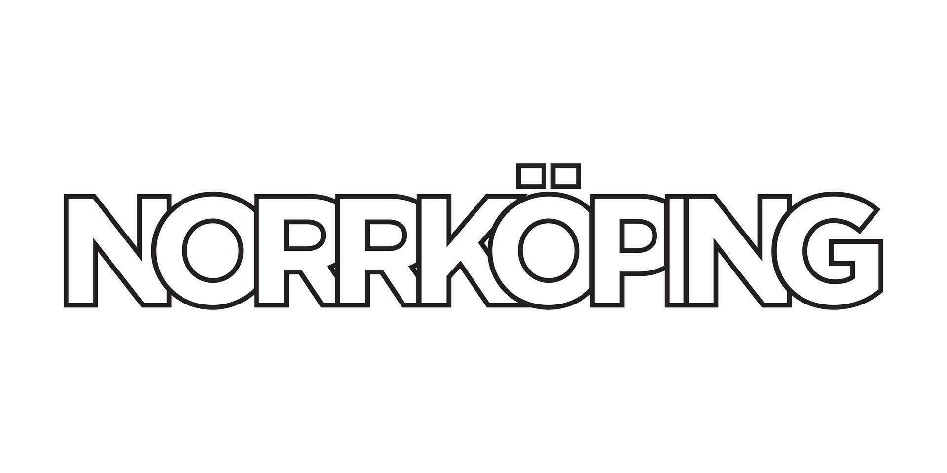 norrköping in de Zweden embleem. de ontwerp Kenmerken een meetkundig stijl, vector illustratie met stoutmoedig typografie in een modern lettertype. de grafisch leuze belettering.