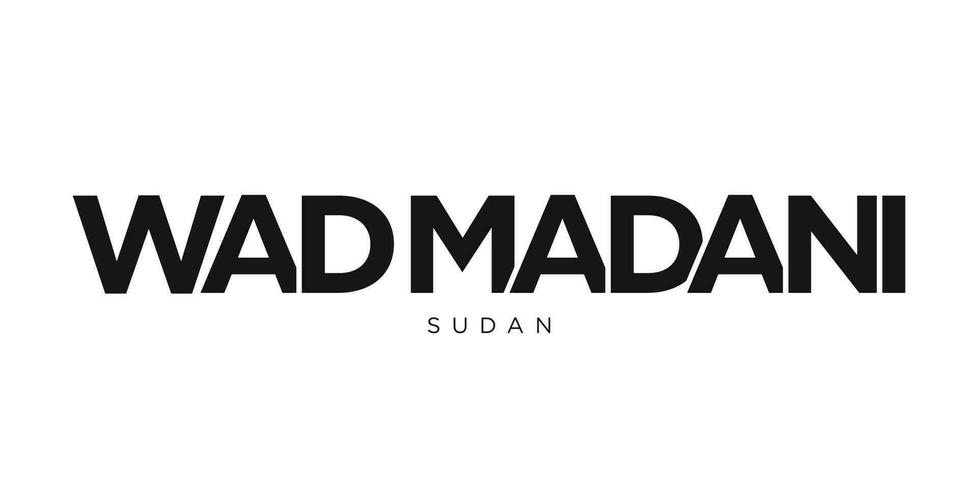 dichtproppen madani in de Soedan embleem. de ontwerp Kenmerken een meetkundig stijl, vector illustratie met stoutmoedig typografie in een modern lettertype. de grafisch leuze belettering.