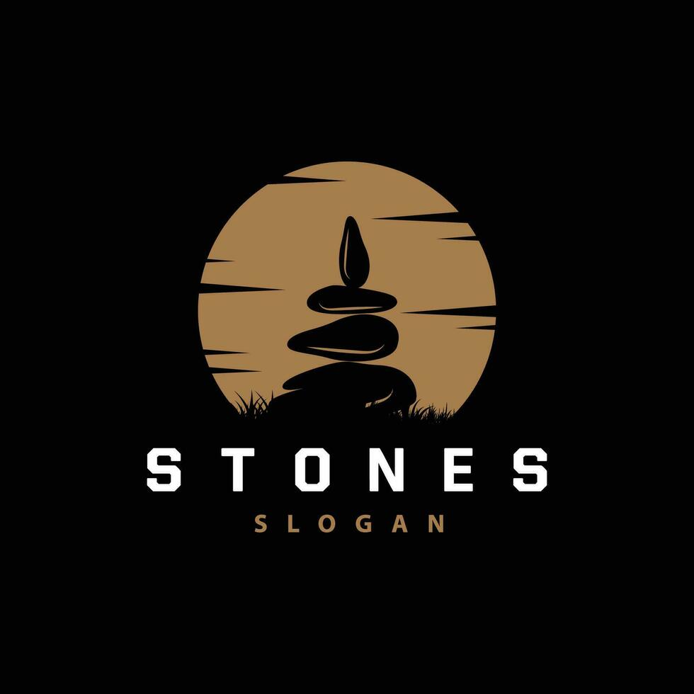 steen logo, premie elegant ontwerp, steen balans vector, stepping rots wandelen icoon illustratie ontwerp vector