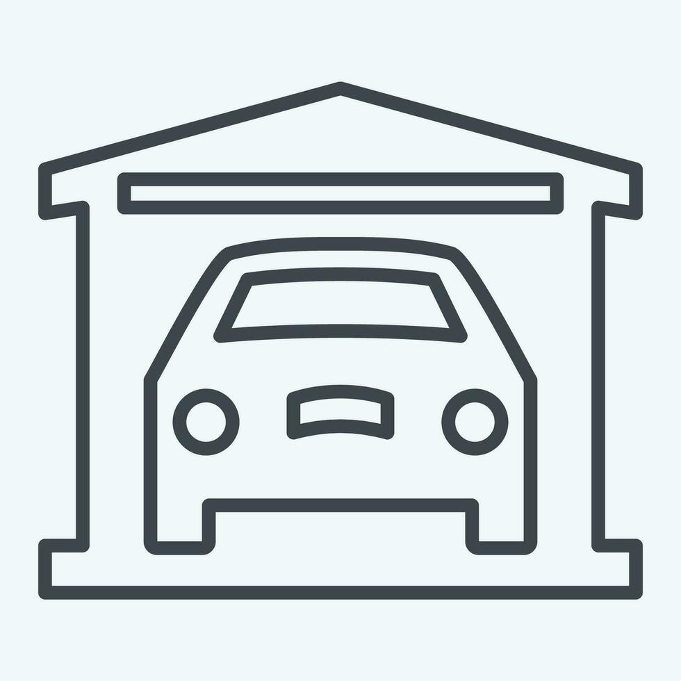 icoon garage. verwant naar auto , automobiel symbool. lijn stijl. gemakkelijk ontwerp bewerkbaar. gemakkelijk illustratie vector