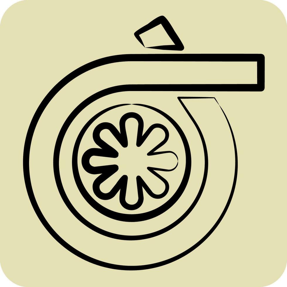 icoon turbine. verwant naar auto , automobiel symbool. hand- getrokken stijl. gemakkelijk ontwerp bewerkbaar. gemakkelijk illustratie vector