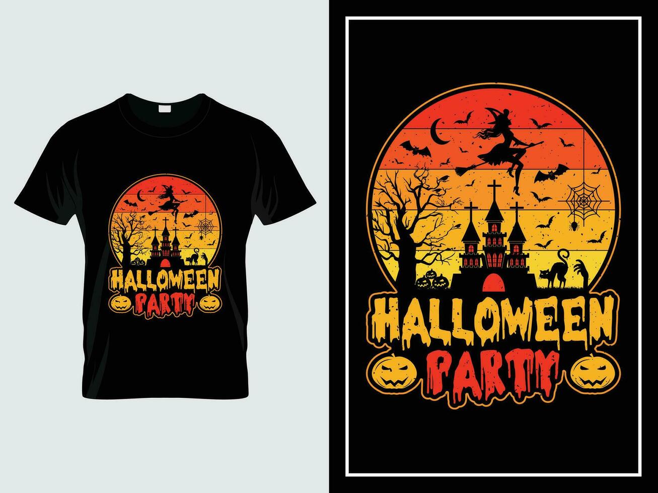 halloween partij t overhemd ontwerp illustratie vector