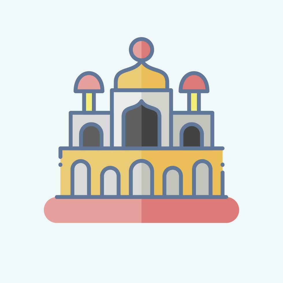 icoon nieuw Delhi. verwant naar hoofdstad symbool. tekening stijl. gemakkelijk ontwerp bewerkbaar. gemakkelijk illustratie vector