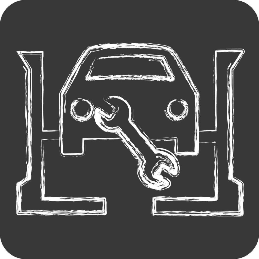 icoon onderhoud. verwant naar auto , automobiel symbool. krijt stijl. gemakkelijk ontwerp bewerkbaar. gemakkelijk illustratie vector