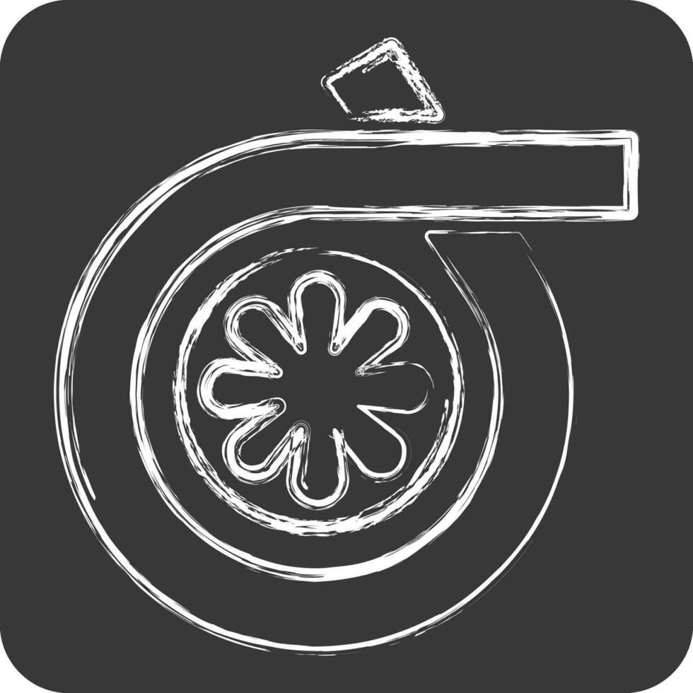 icoon turbine. verwant naar auto , automobiel symbool. krijt stijl. gemakkelijk ontwerp bewerkbaar. gemakkelijk illustratie vector