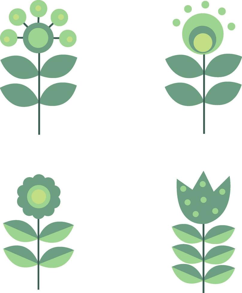 Scandinavisch bloem met vlak ontwerp. vector illustratie