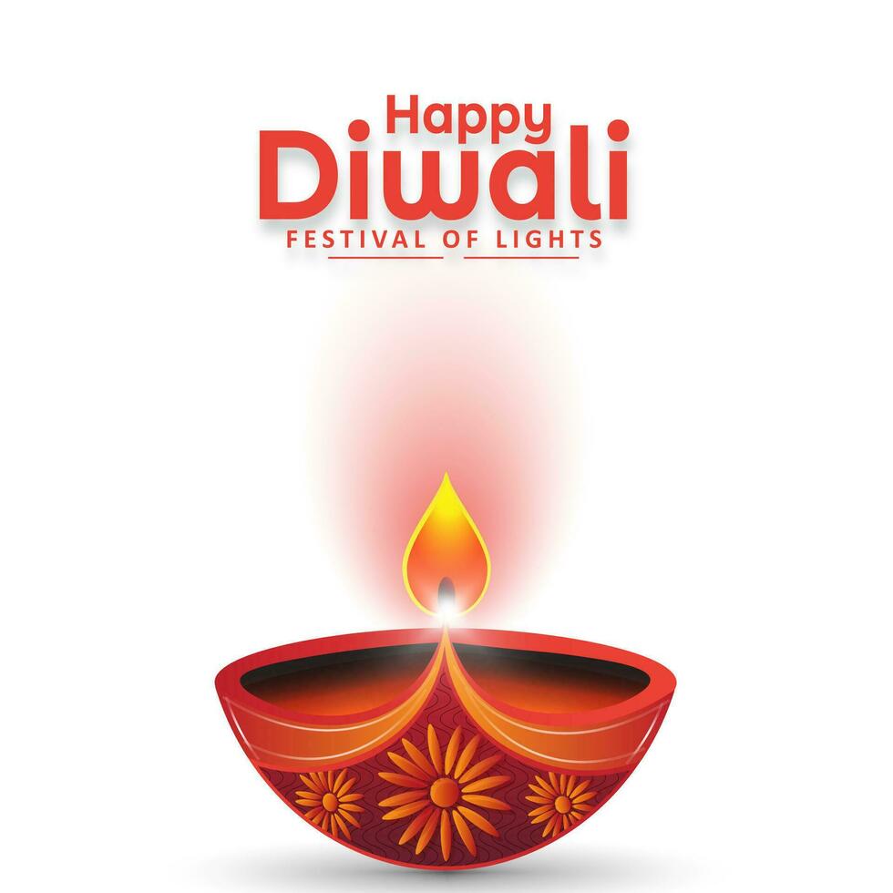 gelukkig diwali festival van lichten kleurrijk diya achtergrond ontwerp. diwali groet kaart ontwerp. vector